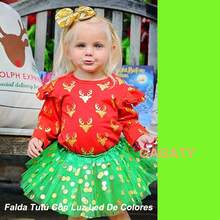 Falda Tutú Con Luz Led Princesa Disfraz Diseño De Lunares - Amarillo - Ver 7