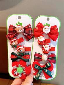 15件套圣诞发夹，女士款，圣诞老人/雪花/五角星/蝴蝶结设计，婴儿发夹套装，新年礼物，圣诞节 - 彩色 - 查看 2