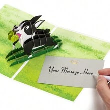 1pc Dog Birthday 3d Popup Greeting Card, Fun And Comical Handmade Popup Greeting Card - Army Green - View 5