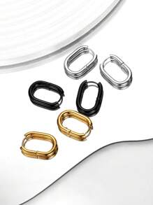 1pair 3mm Kids Exquisite Fashion Simple Hoop Earrings For Girls For Daily Wear - Multicolor - View 1