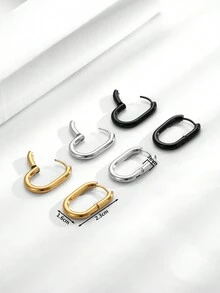 1pair 3mm Kids Exquisite Fashion Simple Hoop Earrings For Girls For Daily Wear - Multicolor - View 3