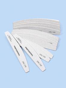 20支月牙形薄木指甲锉，100/180目、180/240目双面砂纸锉，可水洗，可重复使用，适用于家庭和美甲沙龙的天然指甲修整工具 - 灰色 - 查看 3