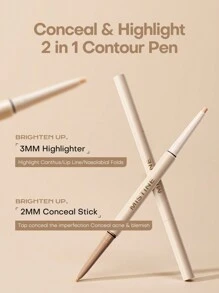 MISTINE 1支双头双色精准遮瑕笔，高遮瑕力，色彩校正及轮廓修饰，持久防水保湿，0.3克 - 01 白皙 - 查看 3