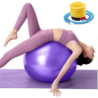 Pelota para Pilates y Yoga de Resistencia Estática, Pelota para Ejercicio en Casa o Gimnasio, Incluye Bomba de Aire (55 cm de Diámetro)