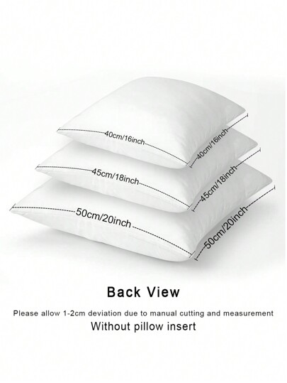 1pc Outdoor Wit Kussen Core Hidden Zipper Patio Waterproof Oil Proof Camping Living Room Bedroom Bedside Home Cushion Core. Available In Multiple Sizes., Bedding, Inserts, Pillows Bed view 3