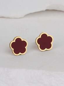 豪華的自然白花四葉草設計可愛的女士耳環,創意珠寶