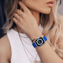 1pc Unisex Sport Ocean Style Compatible Watch Band Compatible With Apple Watch 49mm 46mm 45mm 44mm 42mm 41mm 40mm 38mm Series 10/9/8/7/6/5/4/3/2/1 Ultra & SE