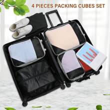 Packing Cubes With Compression 4-Piece/6-Piece Suitcase Organiser Set Packing Cubes Packing Bags For Suitcases Lightweight Travel Organiser Clothes Bags - Black - View 6