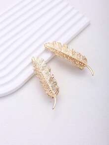 Ins Đơn giản Kim loại Kẹp tóc , Hàn Quốc Đúng mốt Mũ đội đầu cho thú cưng Lông vũ Chiếc kẹp tóc , Phụ kiện tóc - Vàng - Xem 2