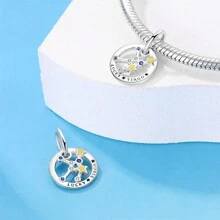925 Silver Zodiac Sign Pendant Featuring Cubic Zirconia - Sterling Silver 12 Zodiac Signs Pendant-Virgo - View 7