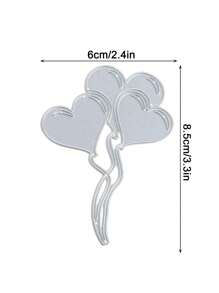 1 Miếng Tim Quả bóng bay Hình dạng Thép carbon Cắt Chết Đối với Giấy Thủ công mỹ nghệ Đồ trang trí , Thích hợp Đối với Phong bì , Thiệp mừng , Khung ảnh DIY Cắt Chết - Bạc - Xem 2