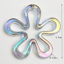 5pcs/Bag Uv Plated Acrylic Hollow Out Mixed Color Flower Beads, Multifunctional Diy Phone Lanyards, Keychain, Bracelet, Jewelry Making Accessories Valentines