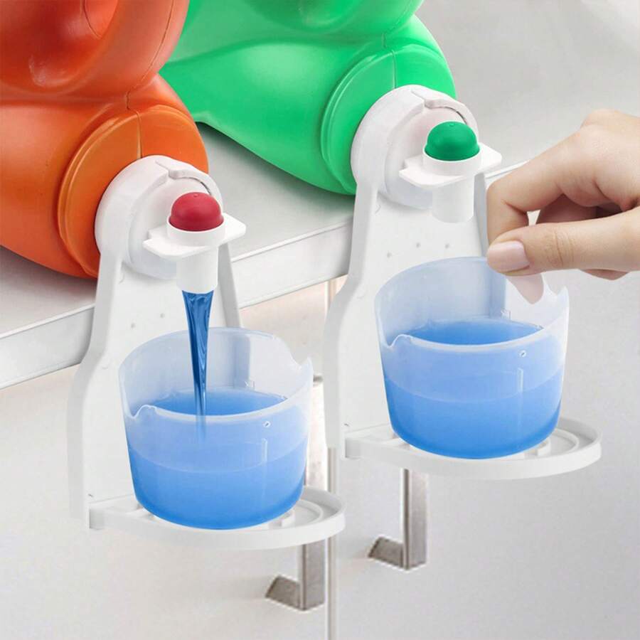 1pc Thickened Laundry Detergent Cup Holder, Foldable Anti-spill Detergent Storage Rack - White - View 1