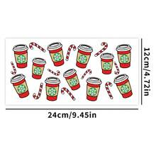 1 pieza pegatina de diseño navideño de transferencia UV Dtf, vasos de vidrio Libbey, pegatina de transferencia de envoltura DIY, pegatina impermeable para taza de vidrio, pegatina adhesiva para botella, pegatina adhesiva para 16oz - Multicolor - Ver 4