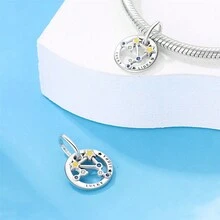925 Silver Zodiac Sign Pendant Featuring Cubic Zirconia - Sterling Silver 12 Zodiac Signs Pendant-Virgo - View 8