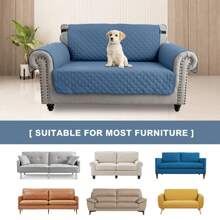 Reversible Sofa Cover Couch Slipcover Water-Repellent Anti-Slip Washable Armchair Loveseat Sofa With Elastic Strap Furniture Protector For Pet Dog - 寶藍色 - 查看 7