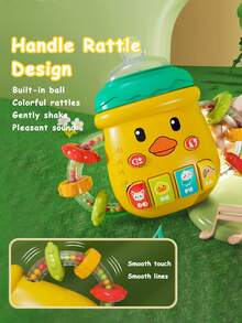 Baby Soother Bottle With Light And Sounds, Baby Gnawable Silicone Pacifier Rattle Toys Early Education Children's Comfort Toys(The color of some parts of the product is random)Pink - Pink - View 8