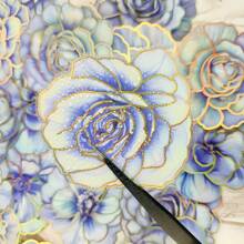 Journal Stickers Pack With Three-dimensional Gold Foil Embossing, Suitable For Gucard Hand Account Material - Blue - View 4