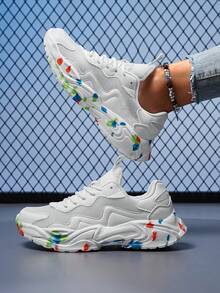 女款四季厚底運動鞋,輕盈柔軟鞋底,白色,美國碼44、45 - 白色 - 查看 2