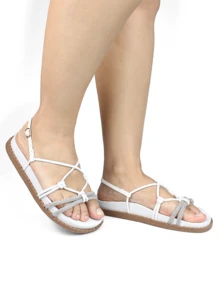 Women Flat Sandals - trắng - Xem 6