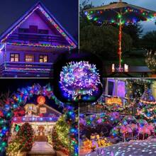 1入組樹形裝飾燈串,3m/30led、6m/40led、10m/80led,電池供電（不含電池）,適用於戶外花園、草坪、涼廊、門廊、院子、派對裝飾 - 彩色 - 查看 1