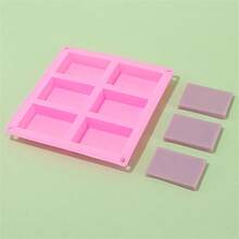 1 件方形硅胶蛋糕模具、DIY 肥皂模具、烘焙和巧克力制作工具，适合初学者 - 粉色 - 查看 5
