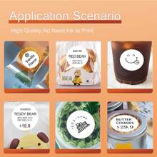 DETONGER 3 Rolls Of 40mm Diameter White Circle Labels, Water-Resistant, Tear-Resistant, Thermal Synthetic Stickers For Dettol P1/P26/P2 Label Paper, Mother's Day Gift - Apricot - View 5