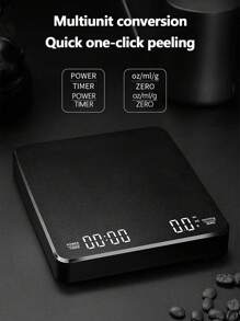 1pc Multi-Functional Kitchen Digital Scale, Coffee Scale With Timer, High Precision Cooking Scale, Italian Handheld Coffee Scale, Type-C Rechargeable Coffee Scale, Suitable For Brewing And Drip Coffee