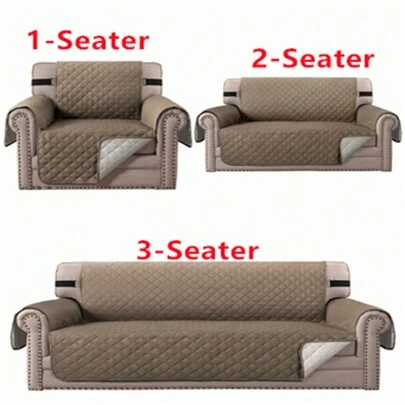 Reversible Sofa Cover Couch Slipcover Water-Repellent Anti-Slip Washable Armchair Loveseat Sofa With Elastic Strap Furniture Protector For Pet Dog