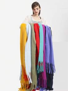 1 Miếng Mùa Đông Nhiều màu Sọc Chất rắn màu trơn Chăn Khăn quàng cổ Mềm mại Dày Khăn quàng cổ - Màu xanh hải quân - Xem 4