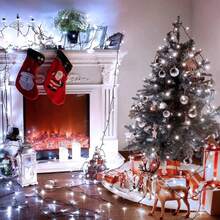 Serie de Luces Navideñas 500 Focos LED 25 Metros Luz Blanca 8 Funciones Cable Transparente. Luces Decorativas en Cadena Blanco - Blanco - Ver 4