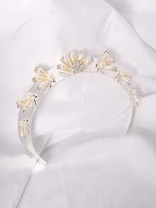 1 件套女式波西米亞風格珍珠合金裝飾髮帶適合婚禮和派對