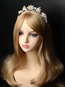 1 件套女式波西米亞風格珍珠合金裝飾髮帶適合婚禮和派對