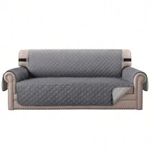 Reversible Sofa Cover Couch Slipcover Water-Repellent Anti-Slip Washable Armchair Loveseat Sofa With Elastic Strap Furniture Protector For Pet Dog - 灰色 - 查看 5
