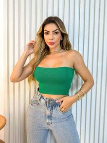 Women Knit Tops - màu xanh lá - Xem 3