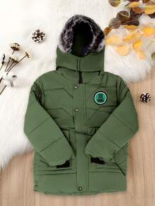 Chamarra Larga Niño Juvenil - Verde militar - Ver 4