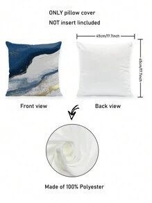 1 Stück Goldene Geometrische Dekorative Kissenbezug, Abstrakter Blauer, Grauer Und Goldener Kissenbezug, Sofa Kissenbezug Für Wohnzimmer-dekoration 18 Zoll X 18 Zoll (füllung Nicht Enthalten)