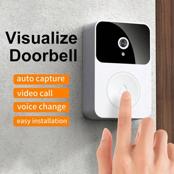 JOMAA WiFi Video Smart Doorbell Wireless HD Camera Detection IR Alarm Security Smart Home Door Bell WiFi Intercom for Home(White)