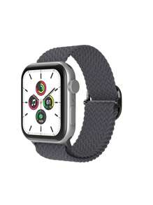 1 dây đeo đồng hồ bện, tương thích với Apple Watch, phù hợp với kích thước 38/40/41/42/44/45/49mm, tương thích với Apple Watch Ultra/Se/8/7/6/5/4/3/2/1, phong cách Bohemian, giày dép - Xám - Xem 1
