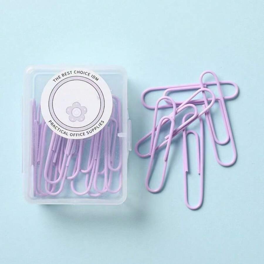 20 Piezas/caja Clips De Papel Morado De 50mm - Morado - Ver 1