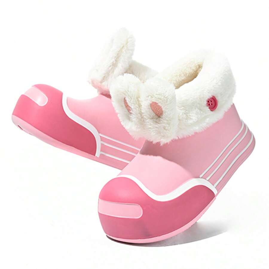 女性厚下裝長毛絨兔子踝靴,時尚和多用途,內襯帶加厚搖粒絨,防水和濃烈香調適合冬天多雪的天