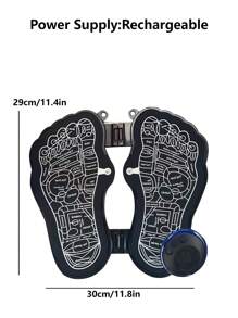 Pulse Massaging Foot Pad With Micro-current, Foot Massage Machine Usb Charging - Black - View 2
