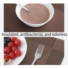 1 件装餐垫 PVC 隔热防油西式桌垫 日式风格家居复古杯垫 - 咖啡棕 - 查看 6