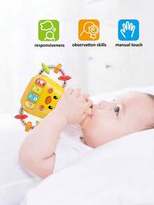 Baby Soother Bottle With Light And Sounds, Baby Gnawable Silicone Pacifier Rattle Toys Early Education Children's Comfort Toys(The color of some parts of the product is random)Pink - Pink - View 6