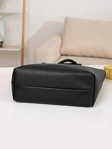 Túi xách nữ cỡ lớn mới, túi đeo vai thời trang châu Âu và Mỹ dành cho nữ, túi xô cho mẹ. - màu đen - Xem 5