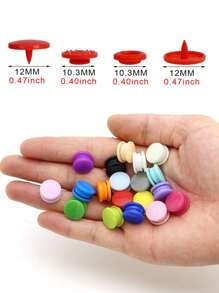 100組t5四件式塑料按扣,圓形設計,多色可選,12mm/0.47英寸