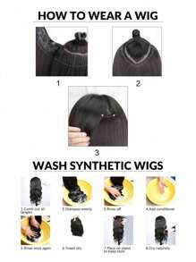 22 英寸 U 型接发 合成发 长直发 夹式接发 假发 浅棕色 Ren 发片 女士适用 - Light Brown - 查看 7