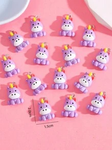15入組可愛的卡通獨角獸吊墜,用於diy首飾製作,項鍊、耳環、鑰匙扣,等等 - 彩色 - 查看 2