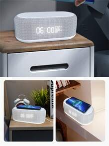 1pc 15w Wireless Charger Stand Clock With Night Light & Bedroom Lamp & Thermometer & Clock & Phone For Desk Alarm Clock With Wireless Charging Compatible With IPhone, IPad,Android Phone ,Wireless Fast Charging,Weekend Mode, Snooze,LED Clocks For Bedroom, Bedside,Sunrise Alarm Clock, Wake Up Light For Bedrooms,Gifts For Family,Friends,Kids,Birthday,Christmas, Winter, Girlfriend,Boyfriend Suitable For Office, Dorm, And Home
