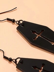 1對女性黑色哥德式五芒星和耳環